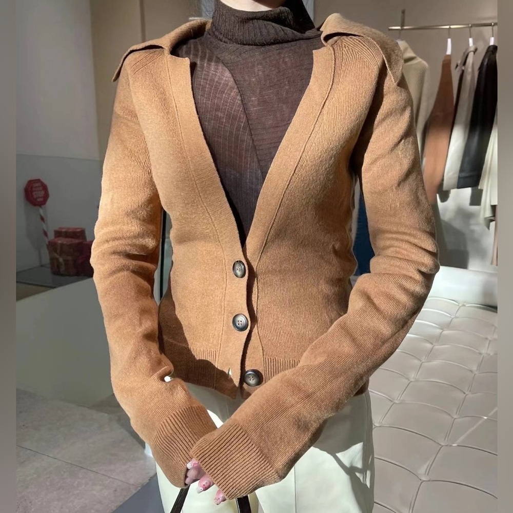 NWT Namushka Jodi Rib-trimmed Knitted Cardigan
